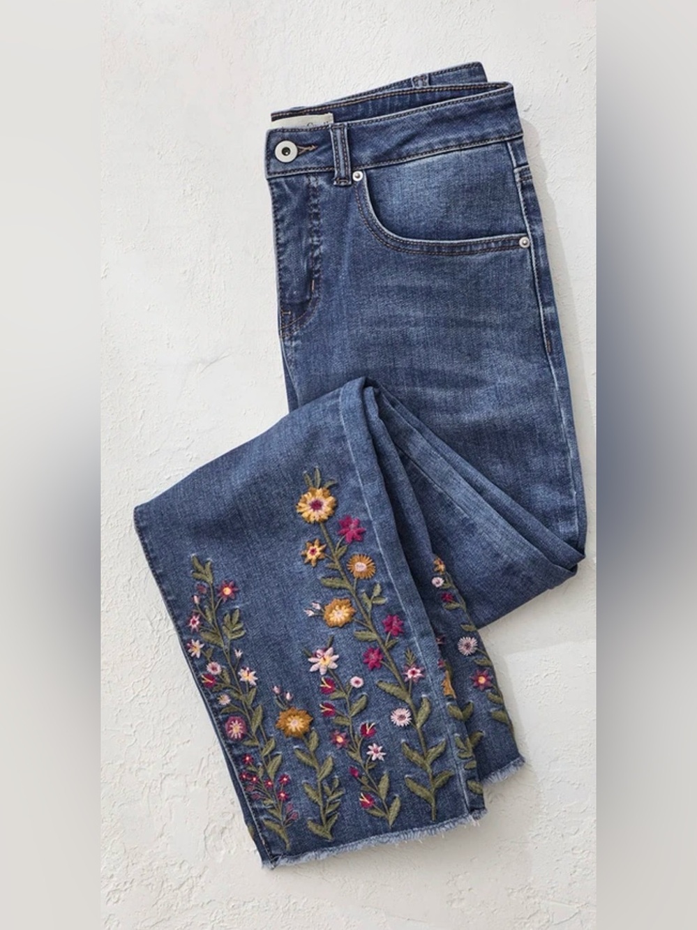 Coldwater Creek Walk in the Wildflowers Ankle Jeans EXC